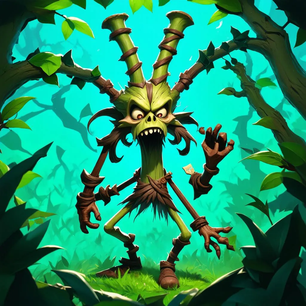 Fiddlesticks đứng trong bụi cỏ