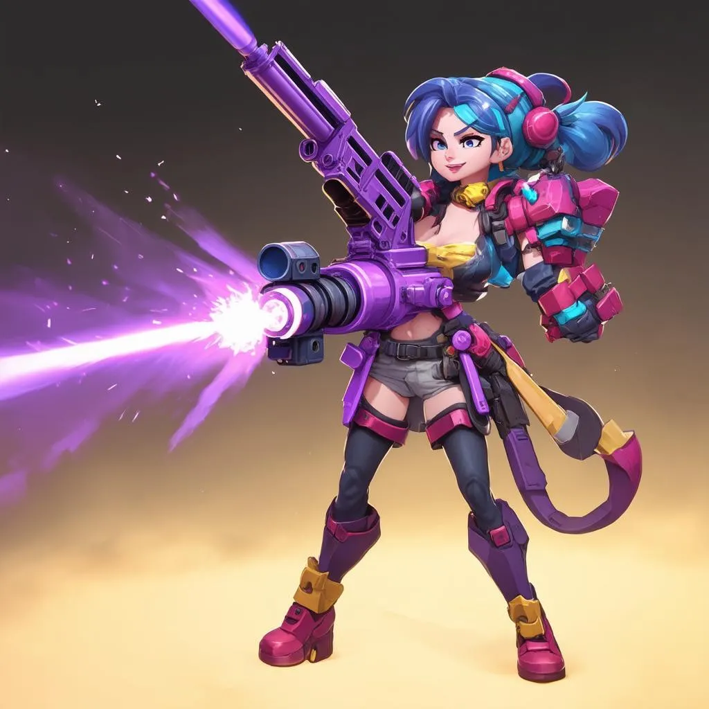 Jinx xả đạn vào team địch