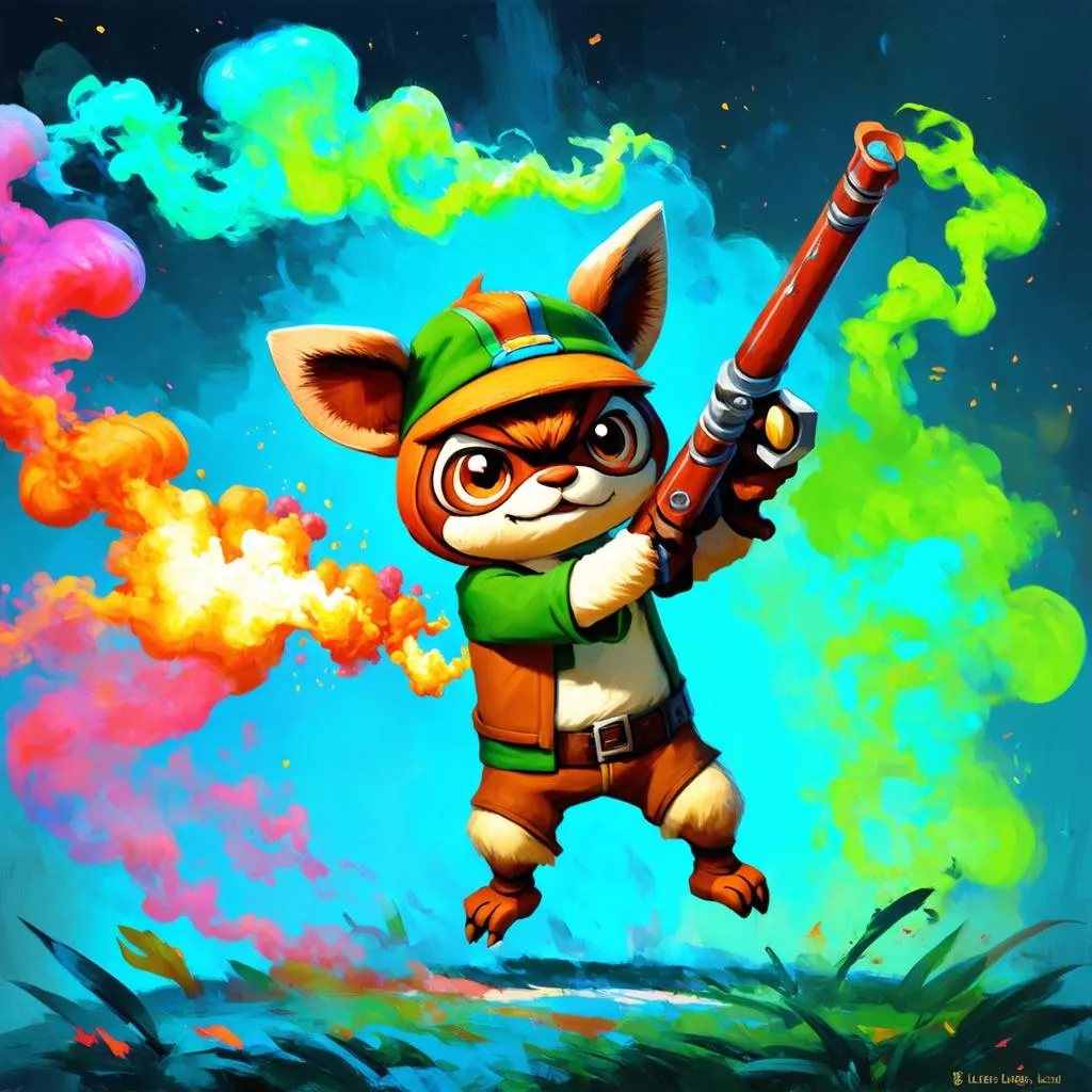 Teemo sử dụng kỹ năng Phi Tiêu Mù