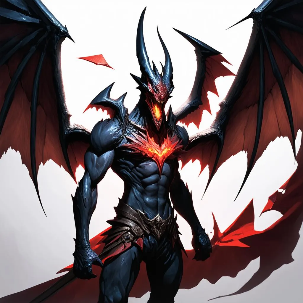 Aatrox với đôi cánh gãy nát