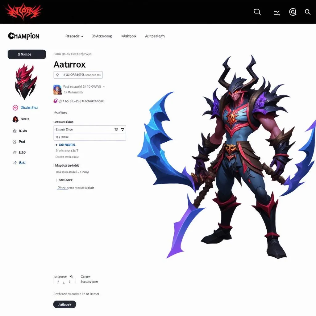 Aatrox trên trang OPGG