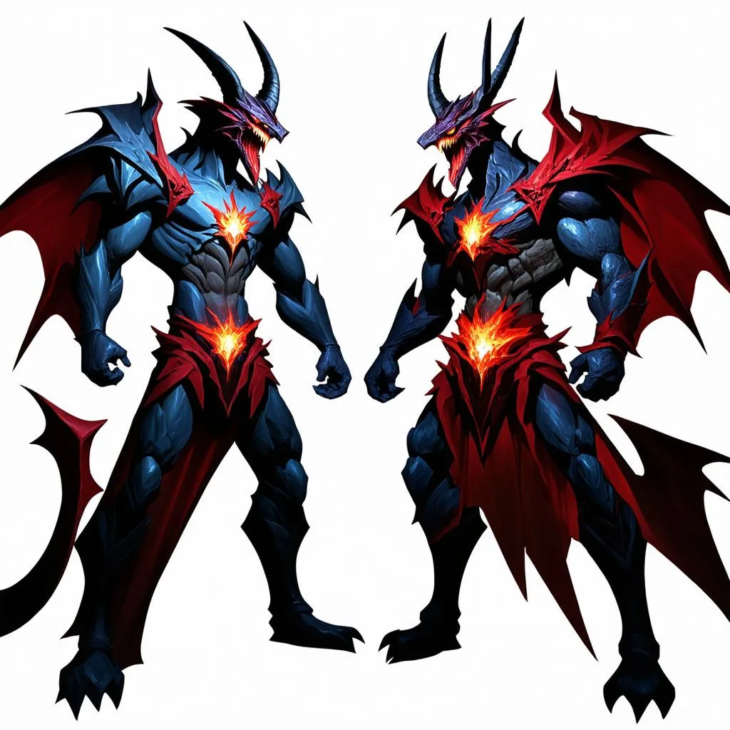 Aatrox và Nasus đứng đối đầu