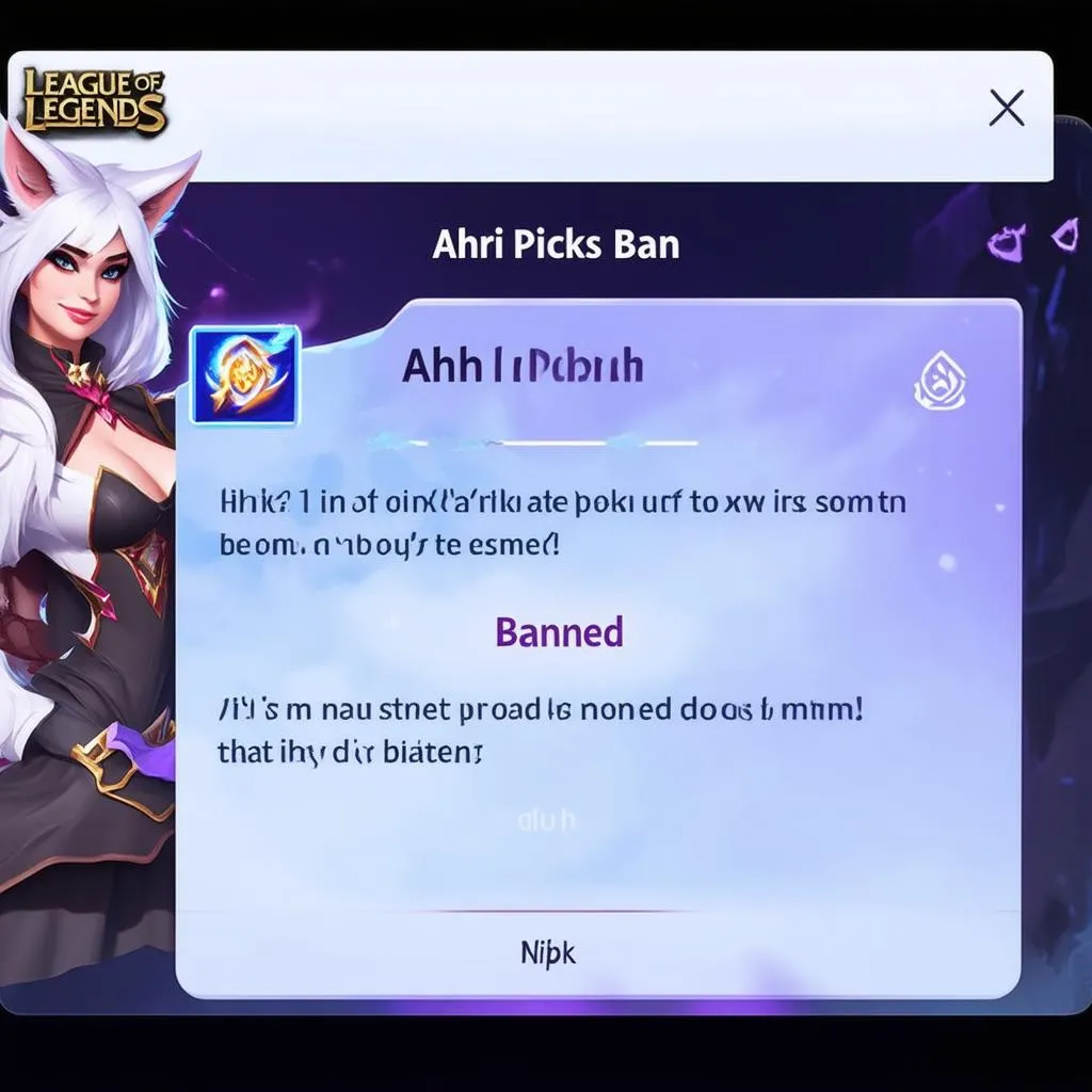 Ahri bị cấm chọn