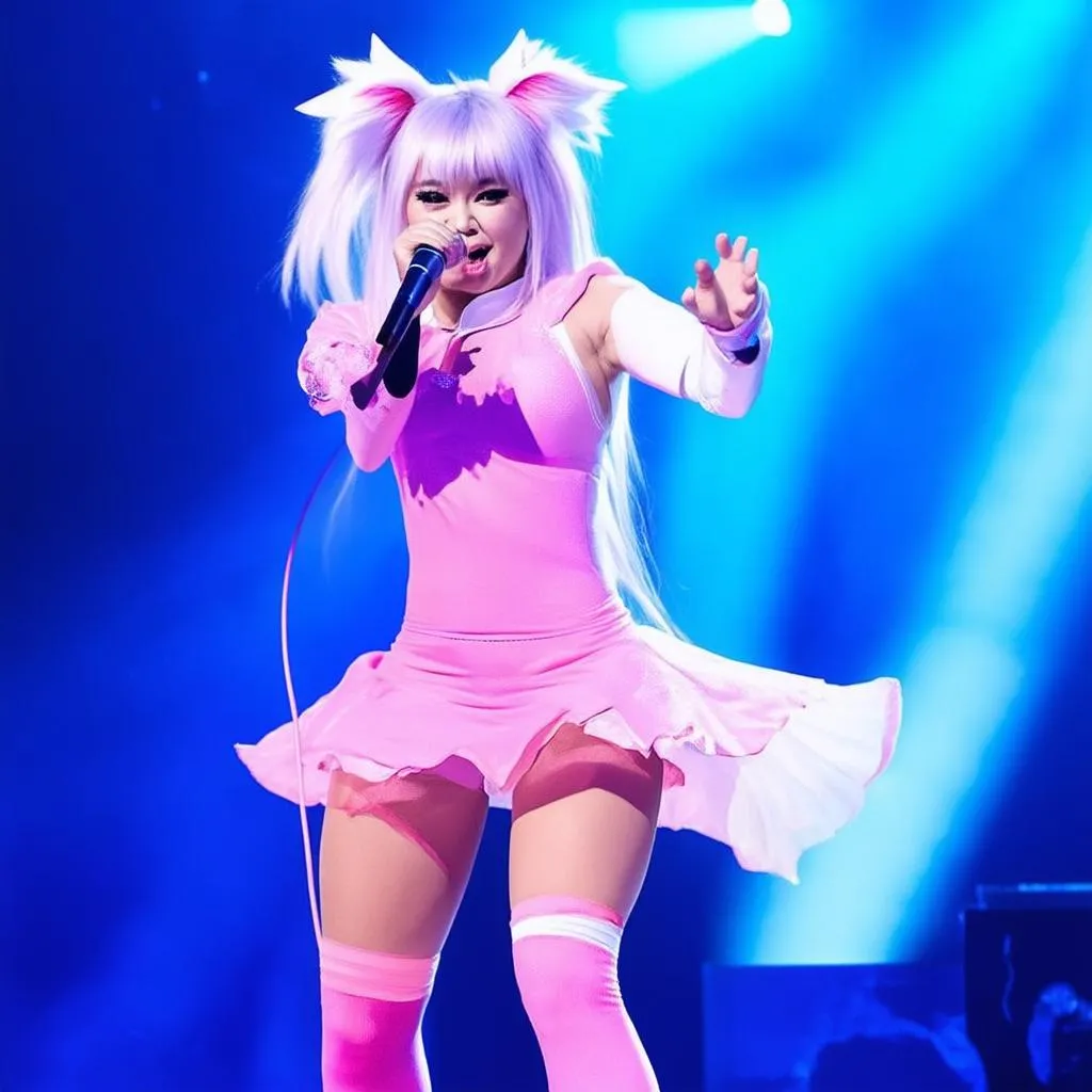 Ahri K/DA performing on stage