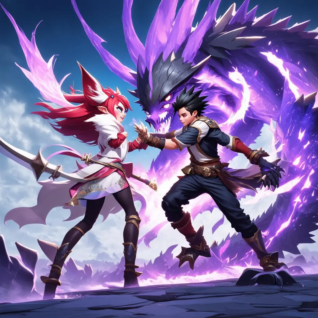 Ahri và Yasuo trong trận chiến