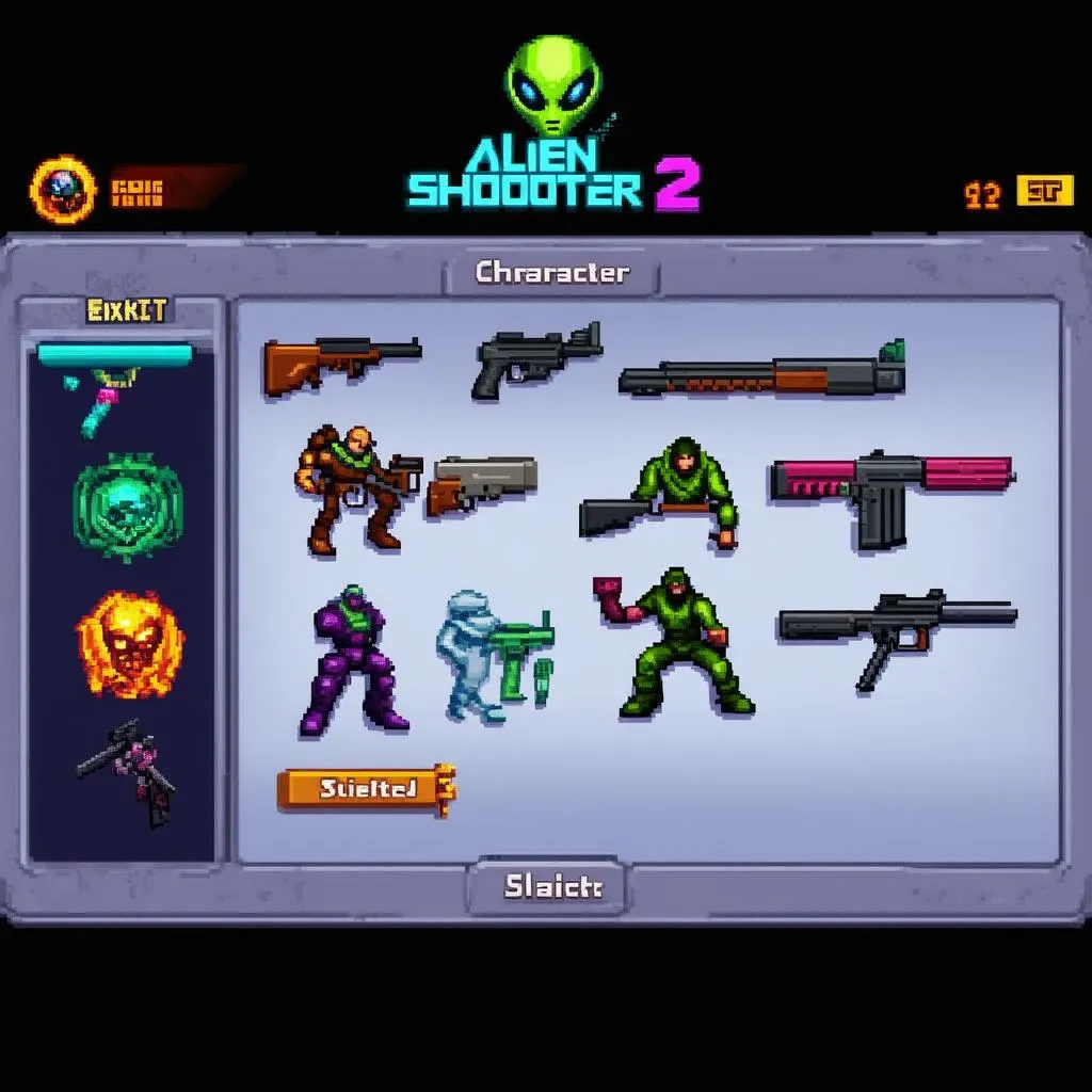 Alien Shooter 2 Character Selection