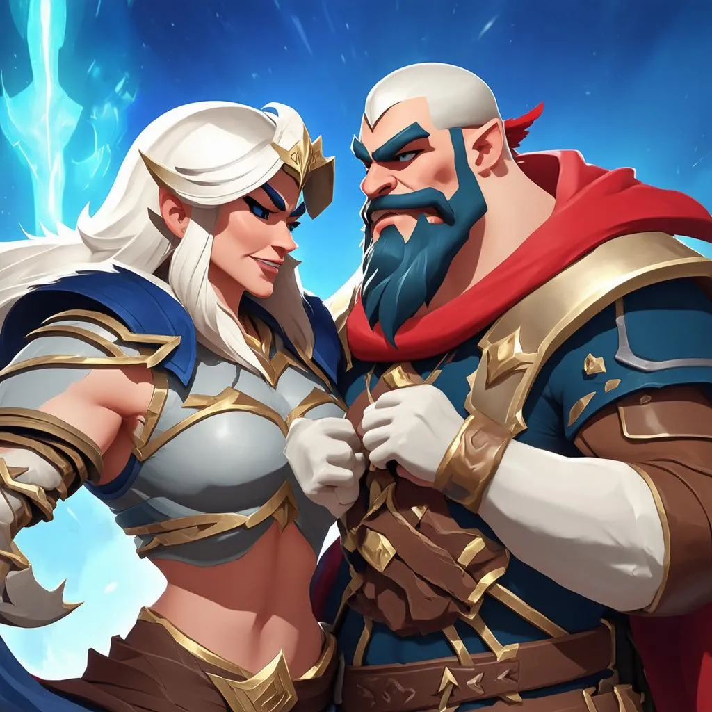 Ashe và Braum trong Liên Minh Huyền Thoại