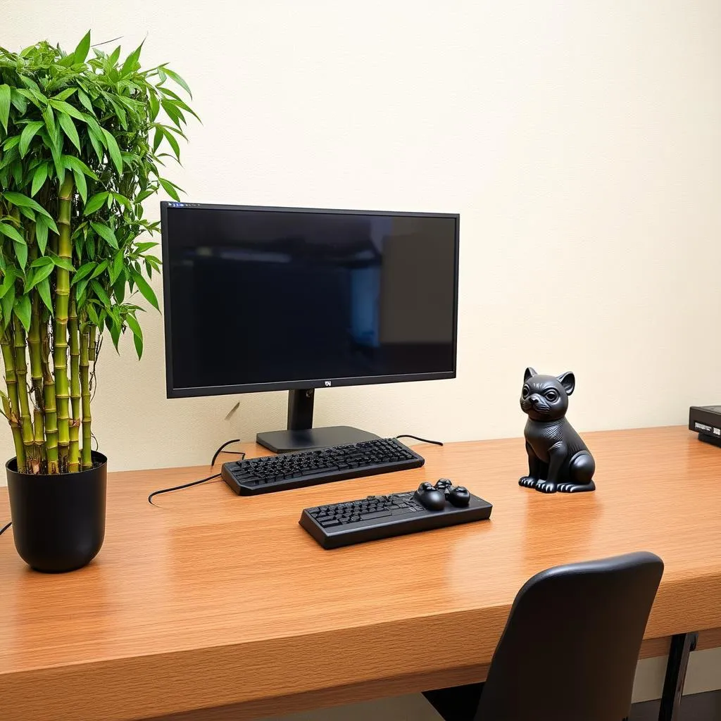 Gaming desk setup for good Fengshui