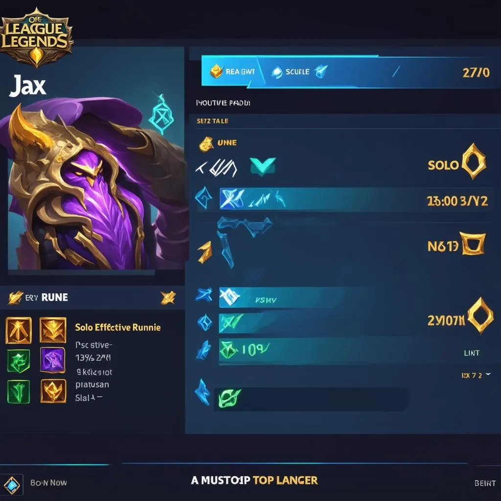 Bảng Ngọc Jax Solo Top