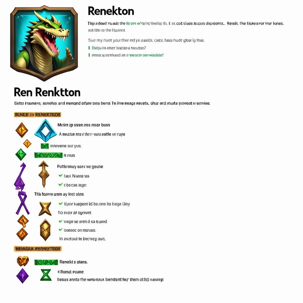 Bảng ngọc và cách lên đồ Renekton