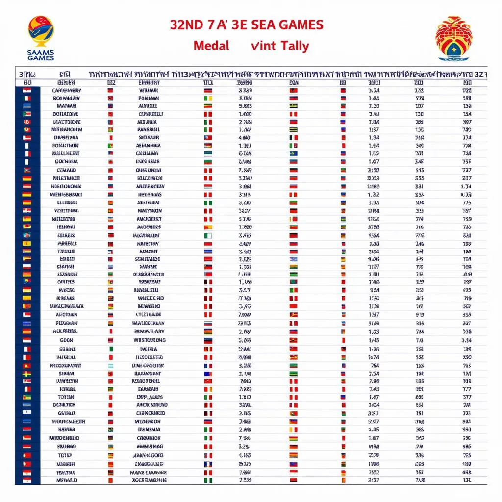 Bảng tổng sắp huy chương SEA Games 32