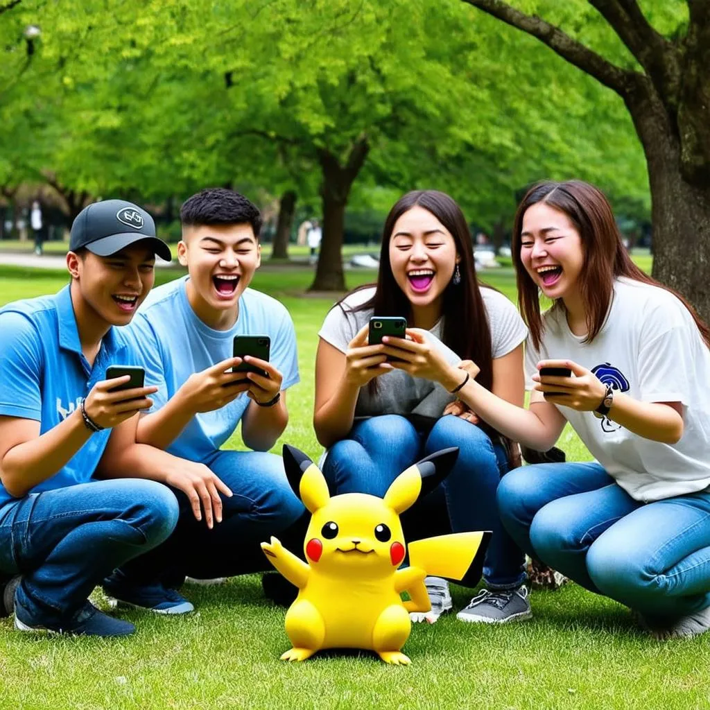 Bắt Pokemon trong công viên