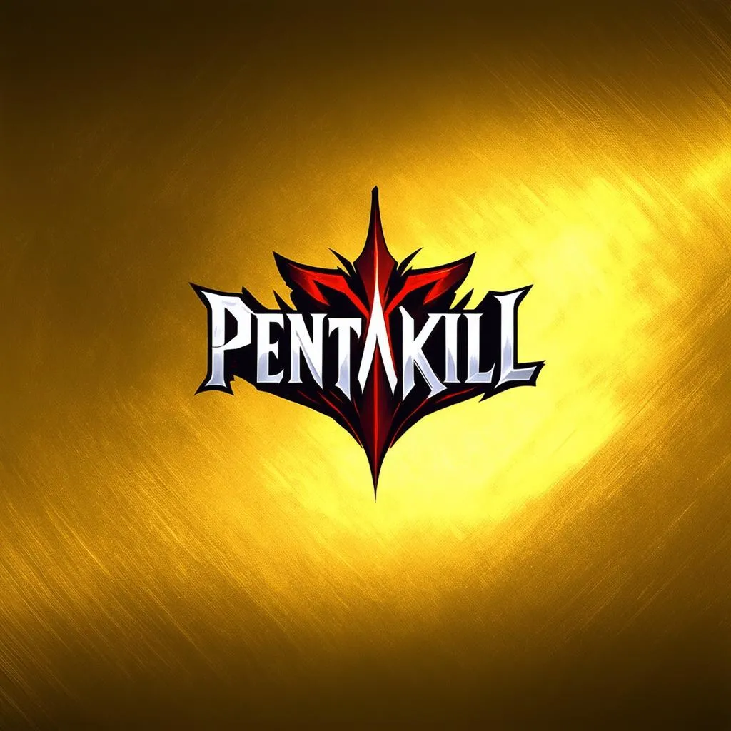 Biểu tượng Pentakill nổ bật trên nền vàng