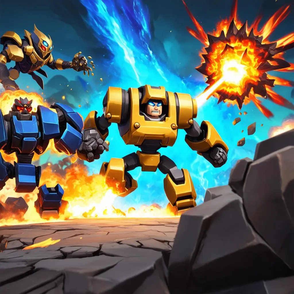 Blitzcrank giao tranh trong Đấu trường chân lý