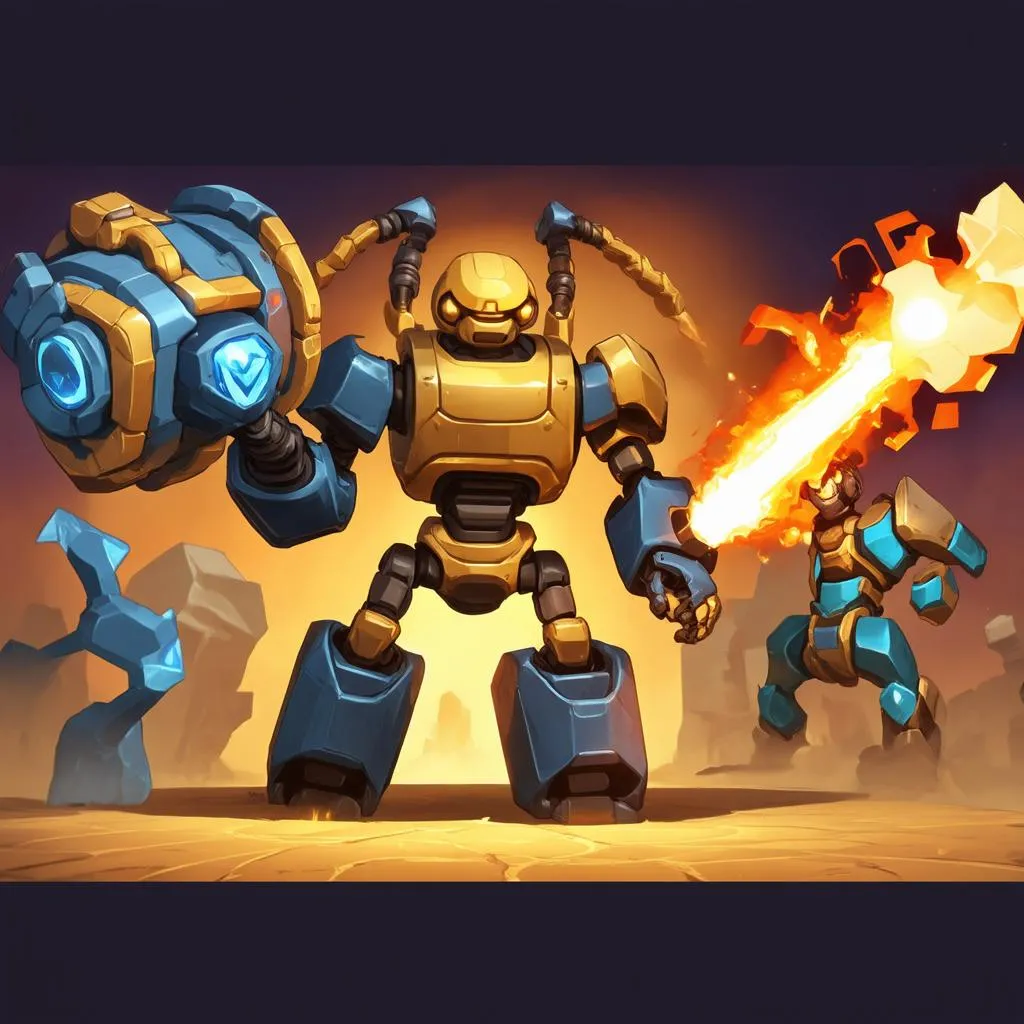 Blitzcrank sử dụng Bàn Tay Hỏa Tiễn kéo đối thủ