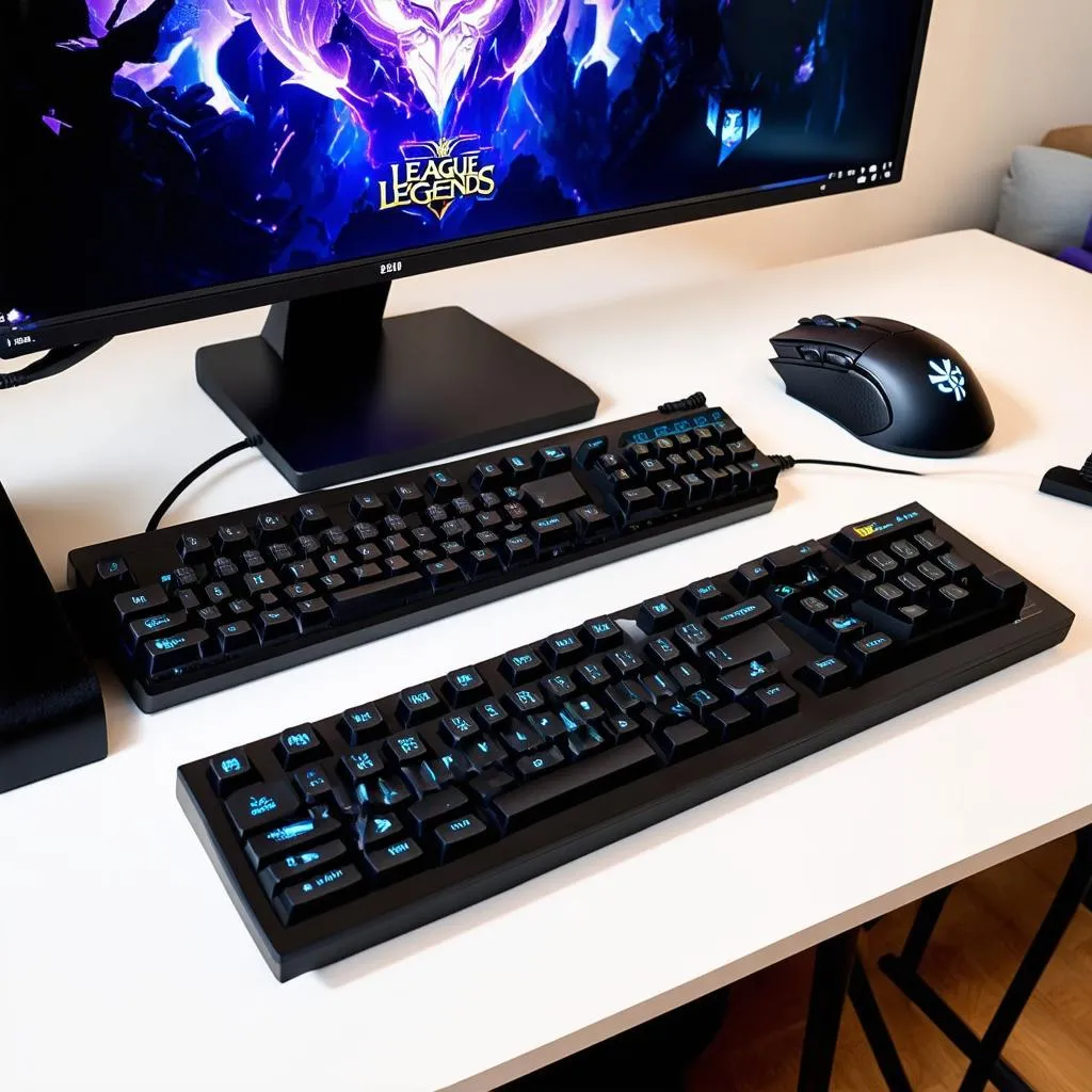 gaming-keyboard-with-mouse-and-pc