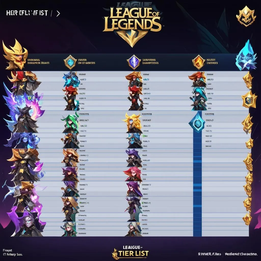 Khám Phá Bảng Xếp Hạng Tướng Liên Minh Huyền Thoại (League Champion Tier List)