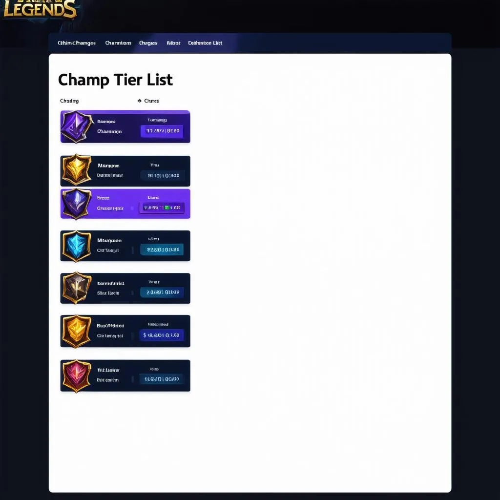 Champ Tier List Trang Web