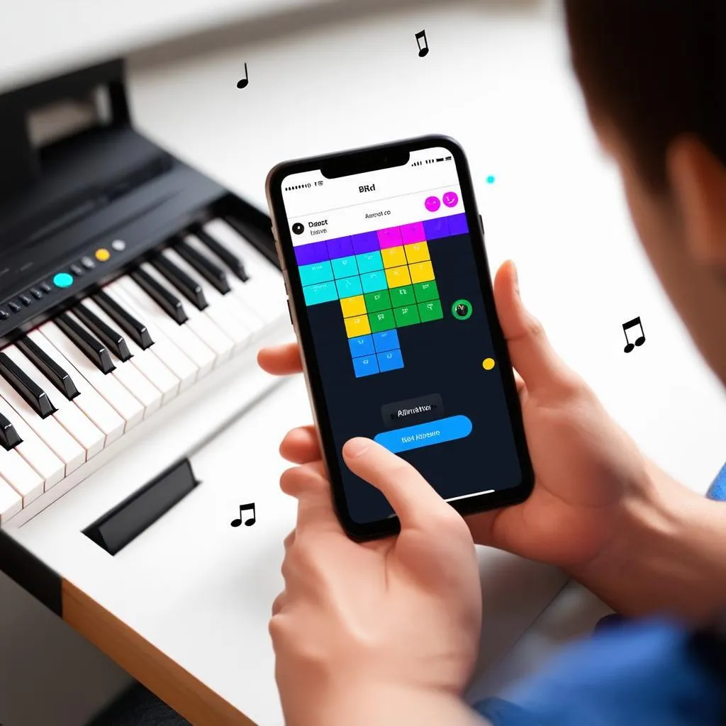 Chơi piano game trên điện thoại