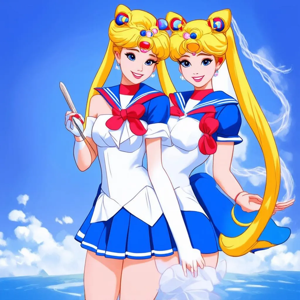 Công chúa Disney biến hình Sailor Moon