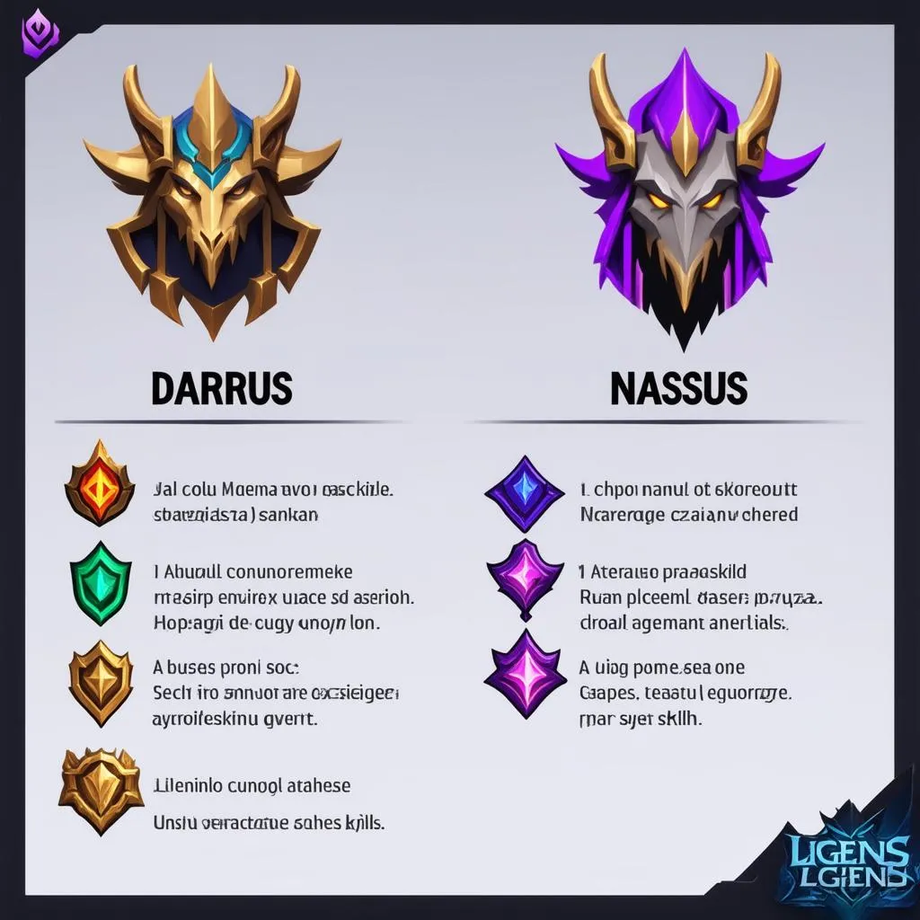 Kỹ năng của Darius và Nasus