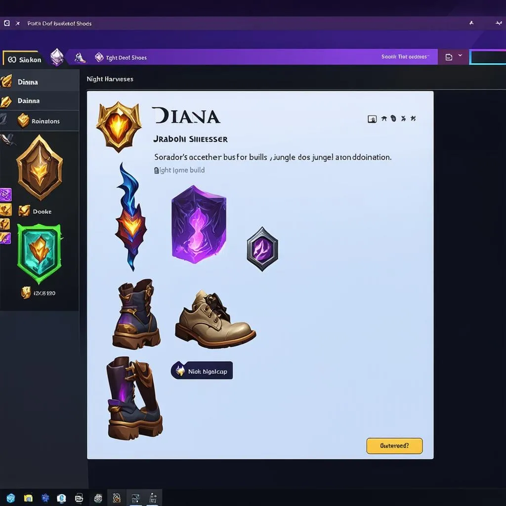 Diana build jungle trang bị