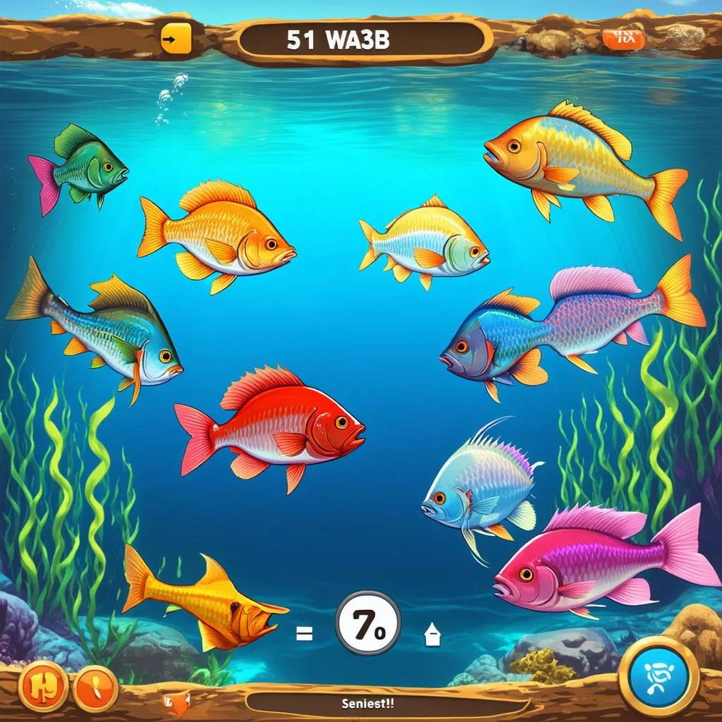 Graphics of a fishing game