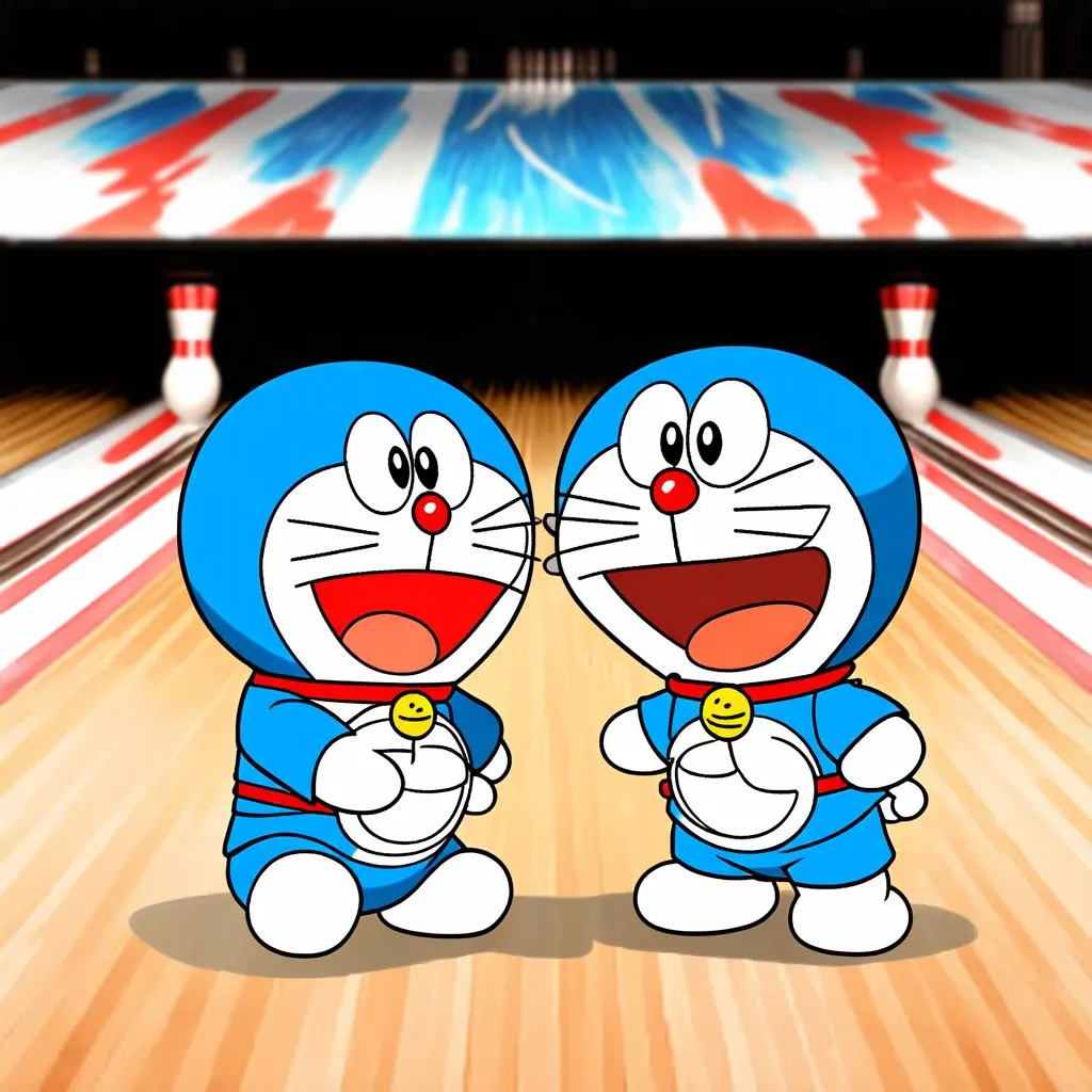 Doraemon chơi bowling