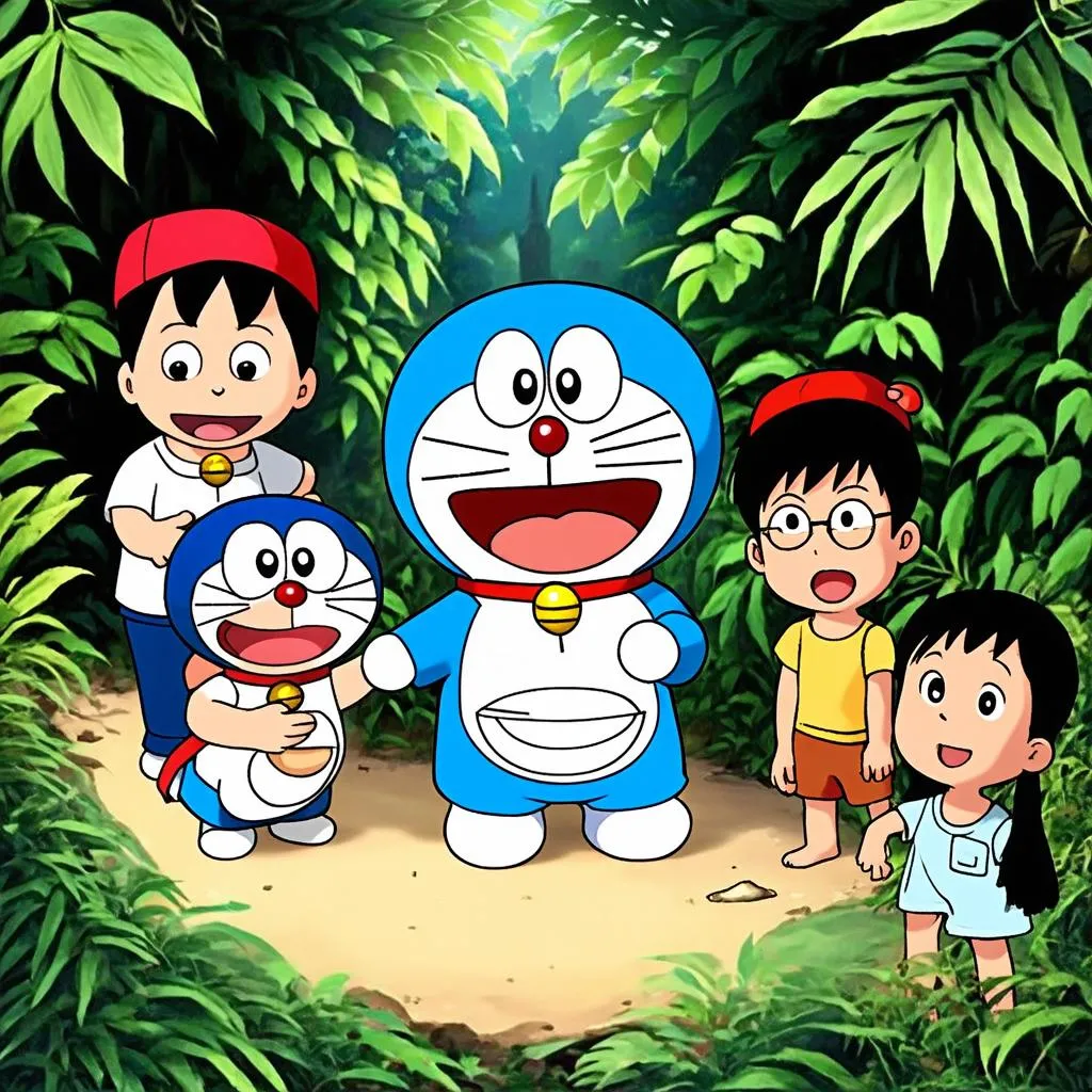 Doraemon và nhóm bạn trong khu rừng