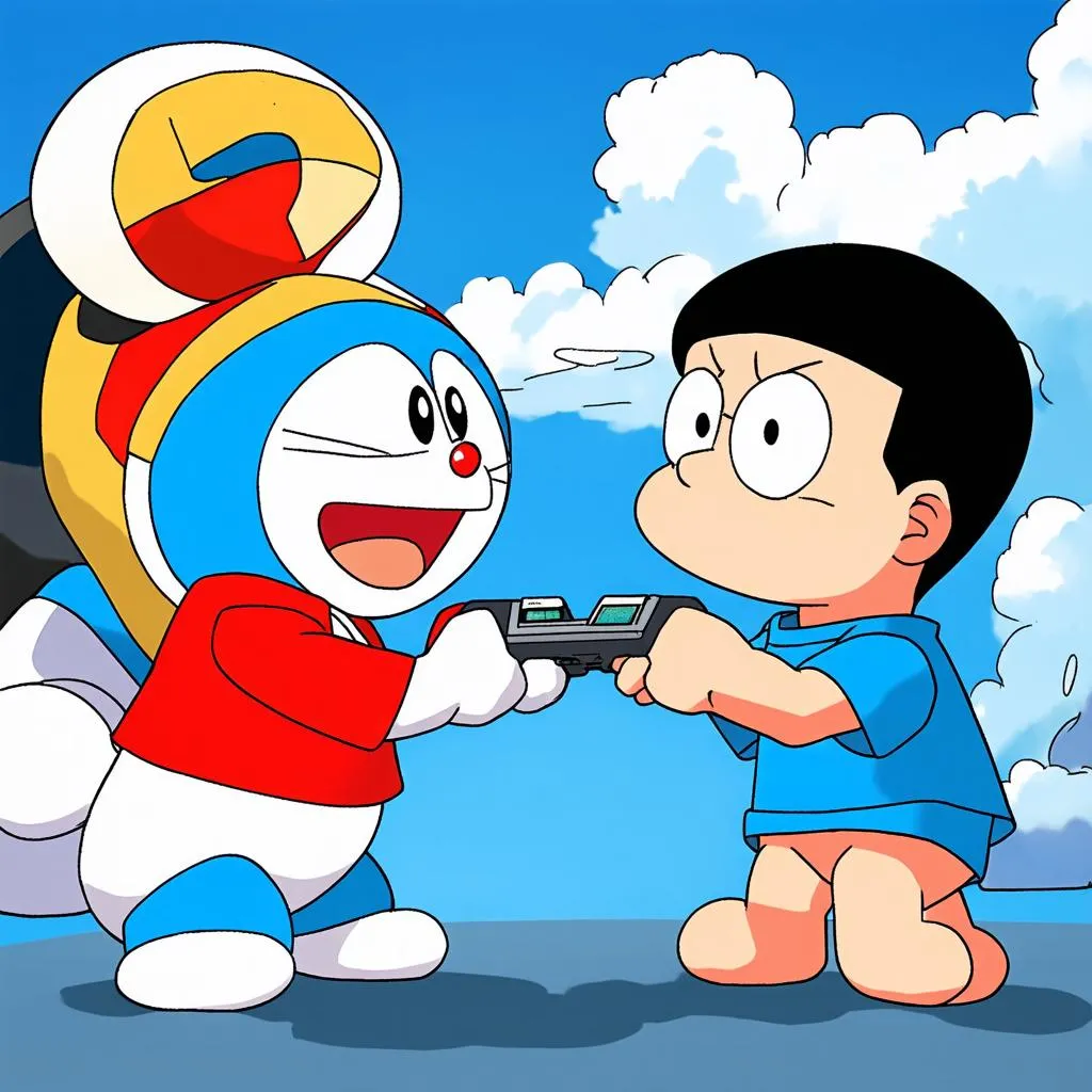 Doremon và Nobita đối đầu