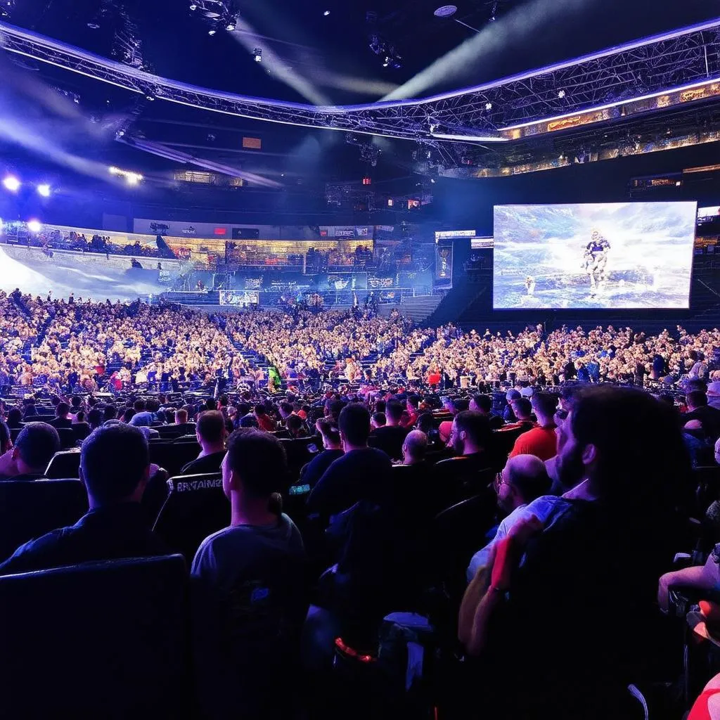 Esports Stadium Crowd cheering for their favorite team