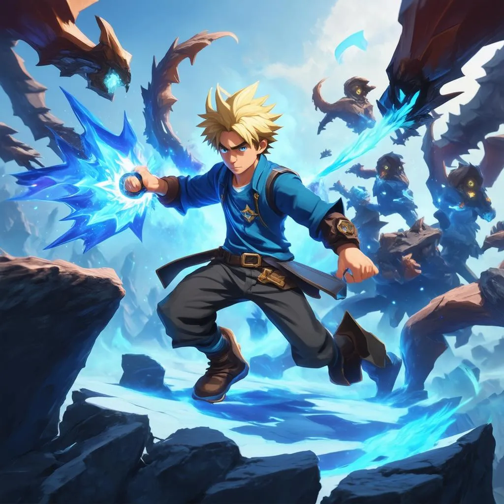 Ezreal đang giao tranh trong ARAM