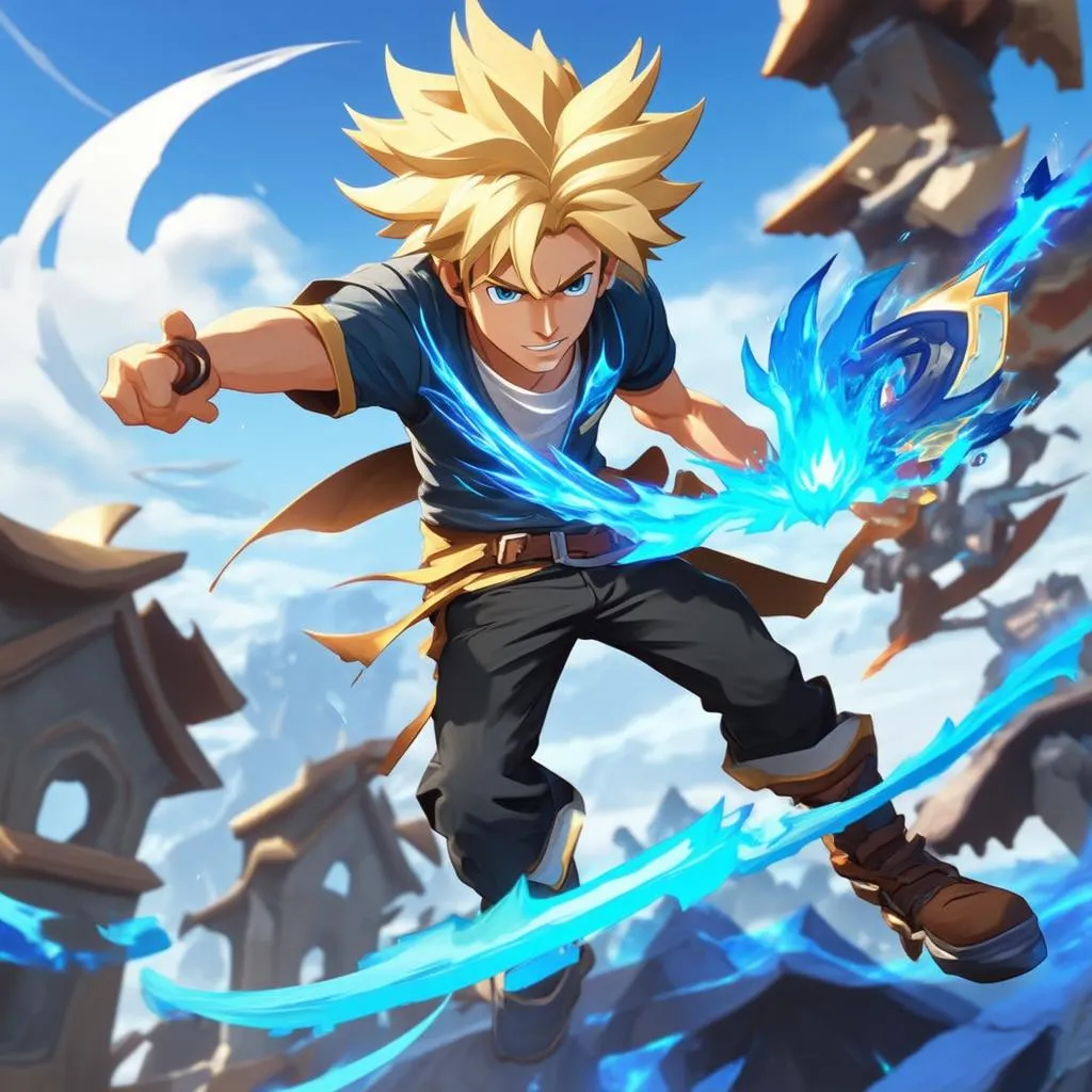 Ezreal tung các kỹ năng đẹp trong giao tranh