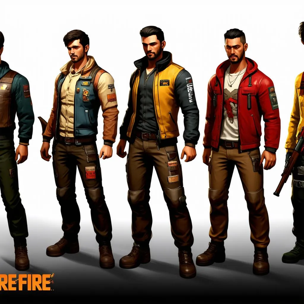 free fire characters and skins