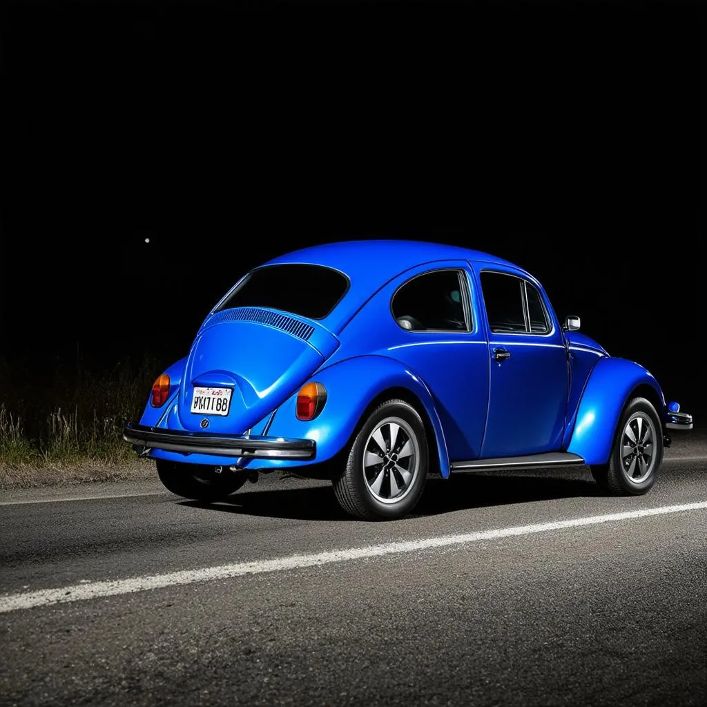 Xe Volkswagen Beetle màu xanh dương bí ẩn