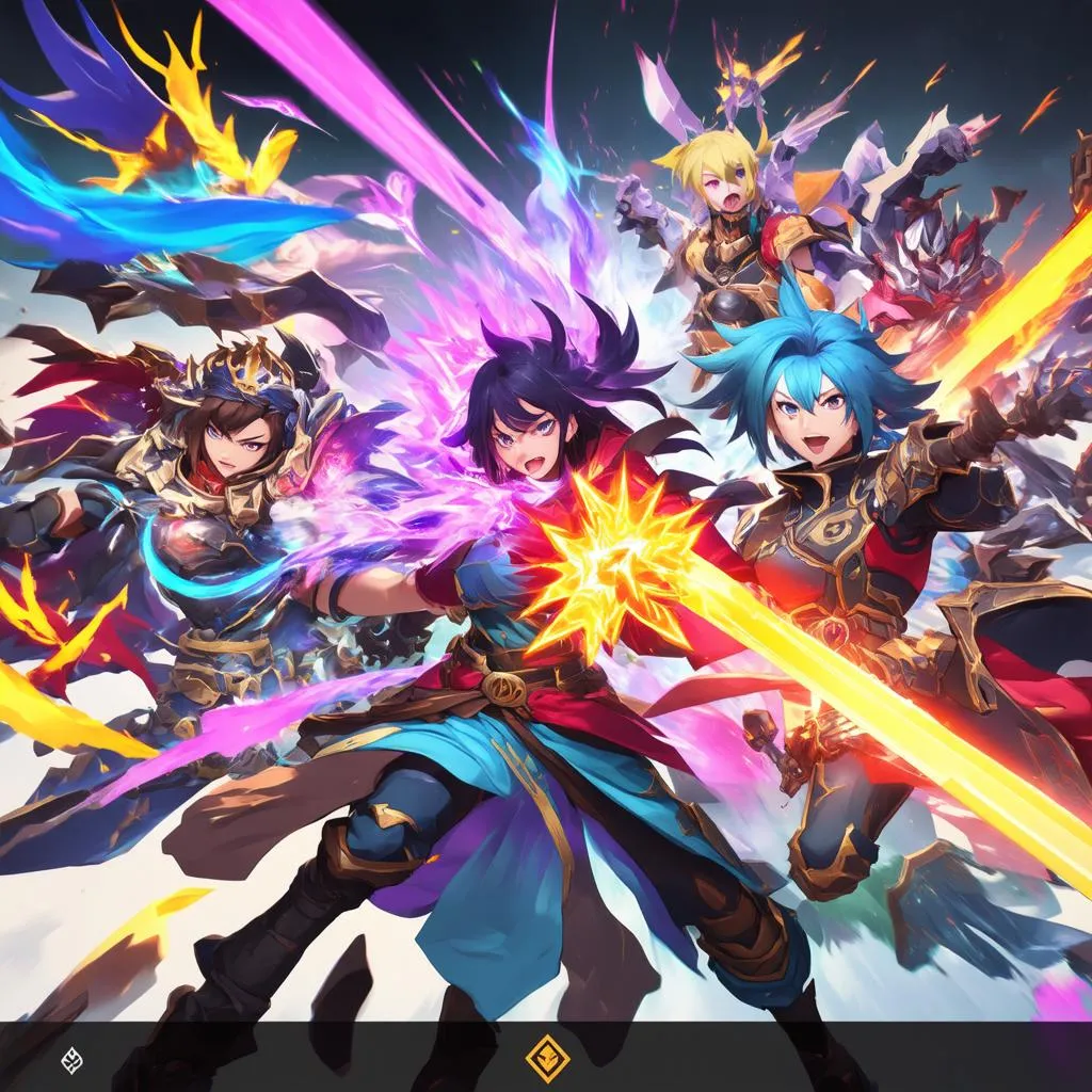 Game Anime MOBA - Hình ảnh về một trận đấu căng thẳng trong game anime MOBA