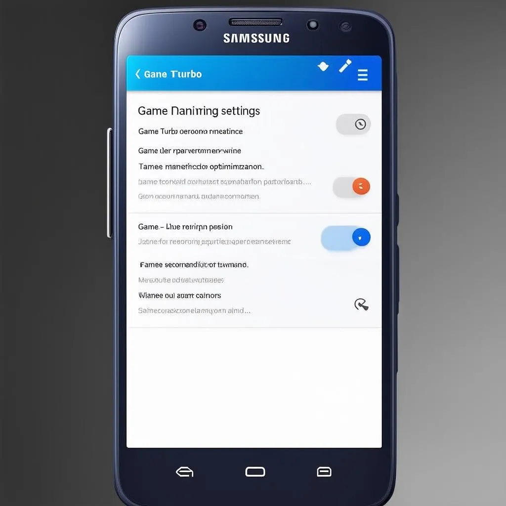 Game Turbo Samsung screen