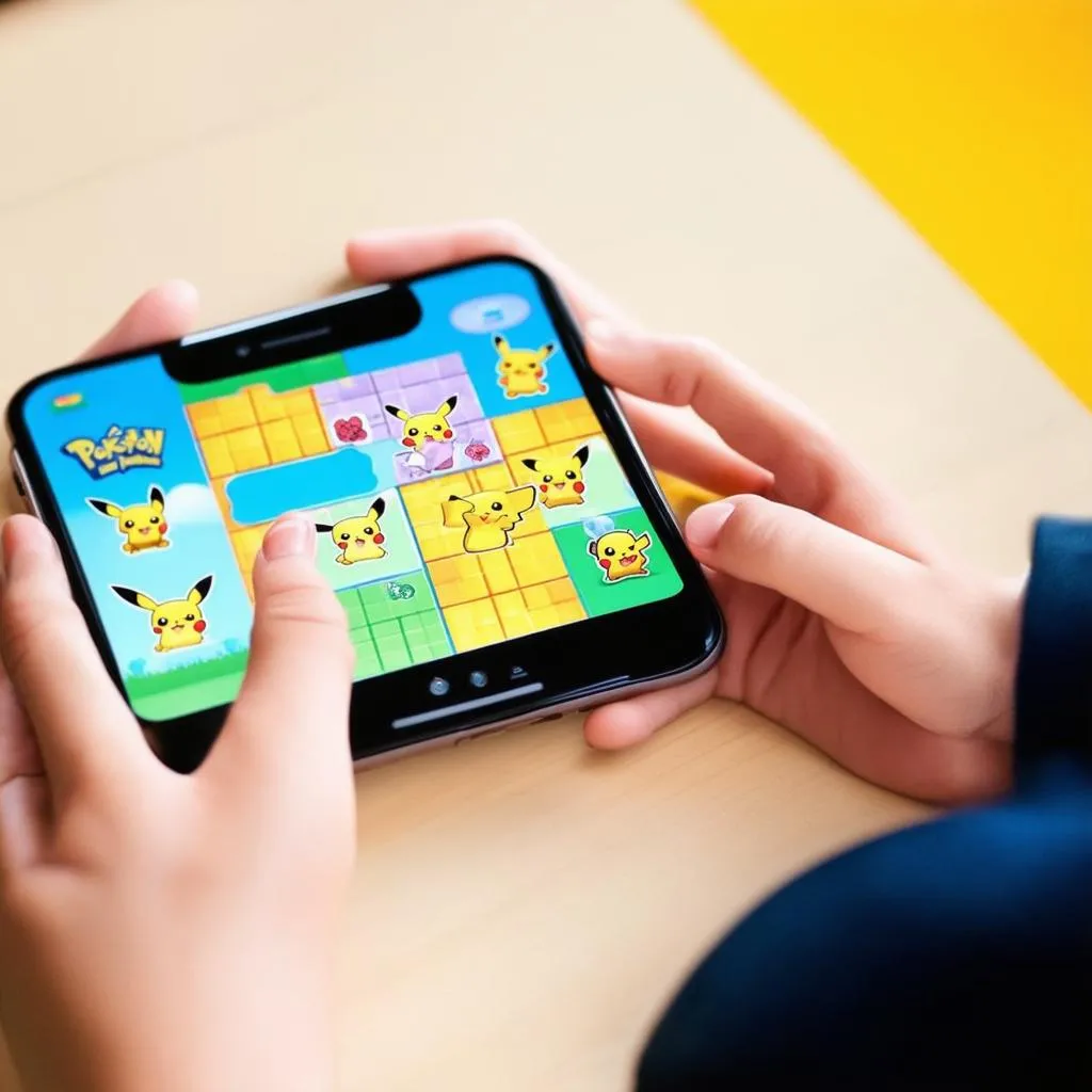 Chơi game xếp hình Pikachu trên điện thoại