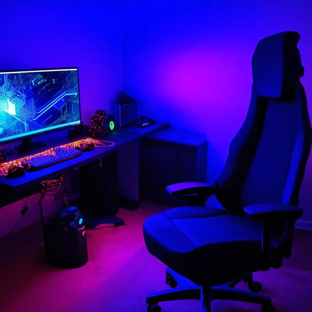 Gaming setup neon