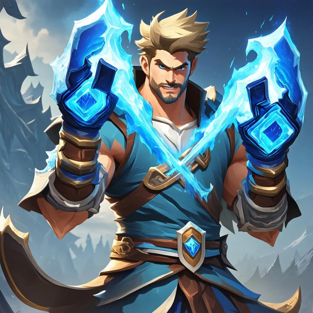 Garen using Iceborn Gauntlet