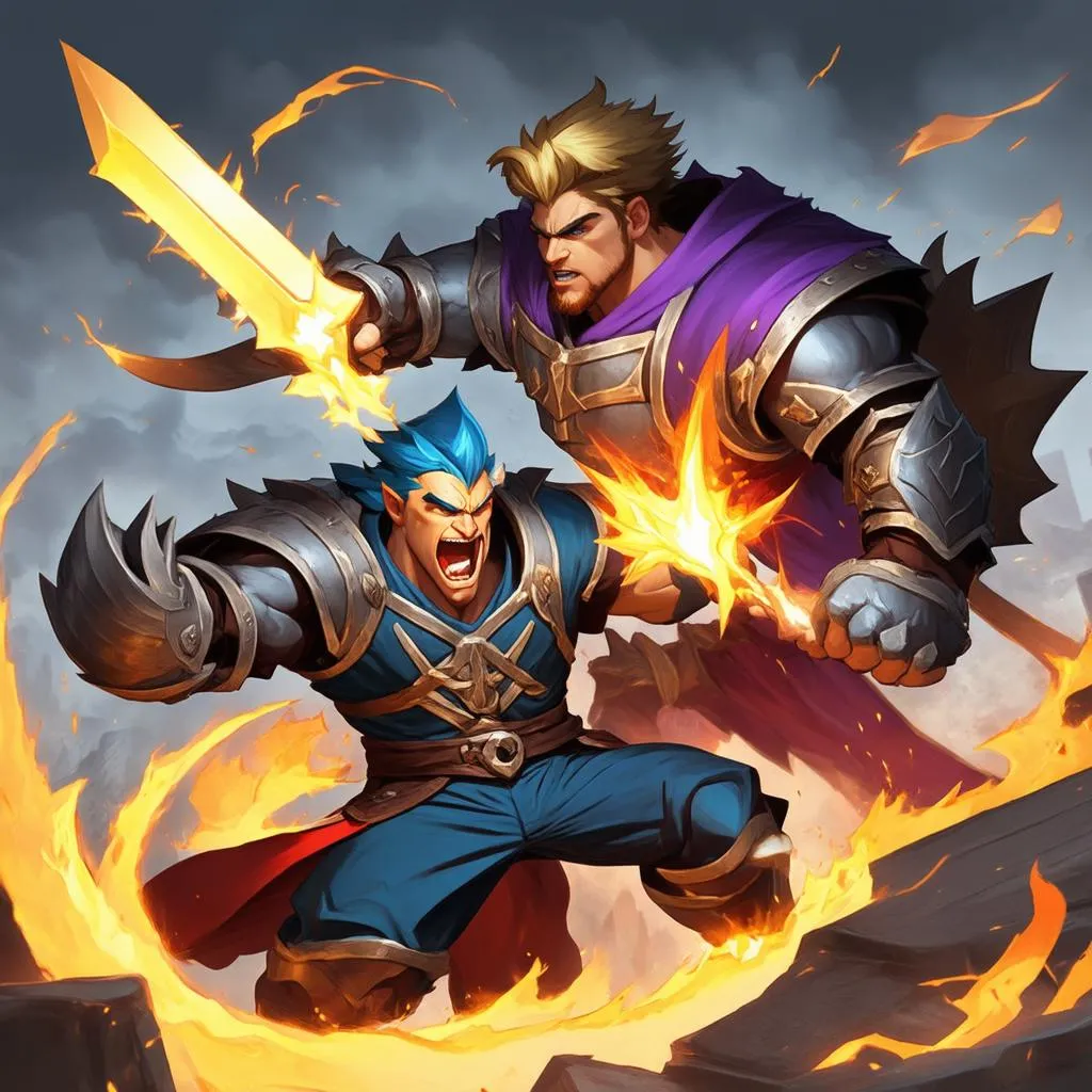 Garen vs Sion giai đoạn đầu trận