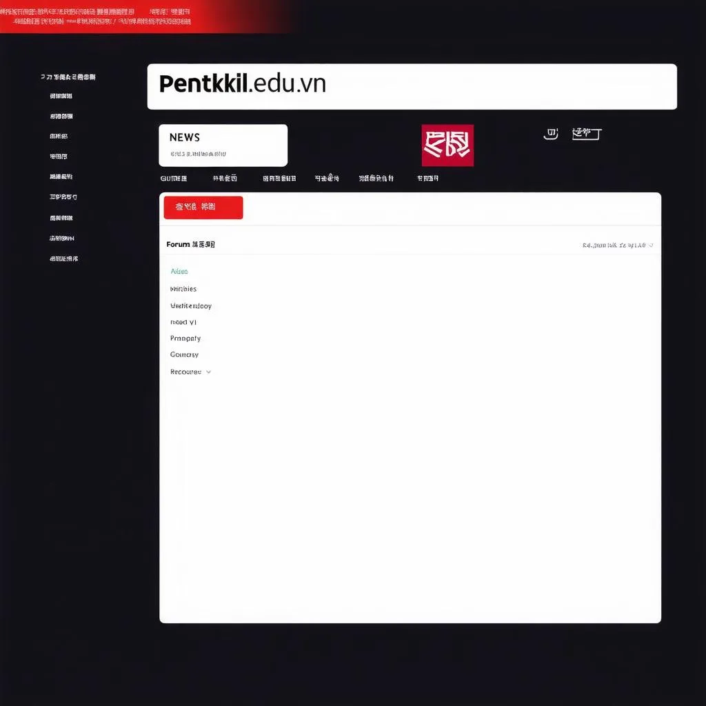 Giao diện trang web Pentakill.edu.vn