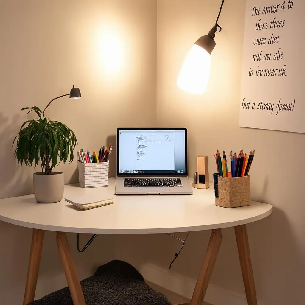 A tidy study corner