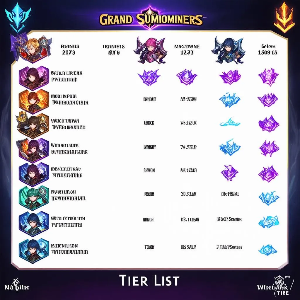 tier-list-game-grand-summoners