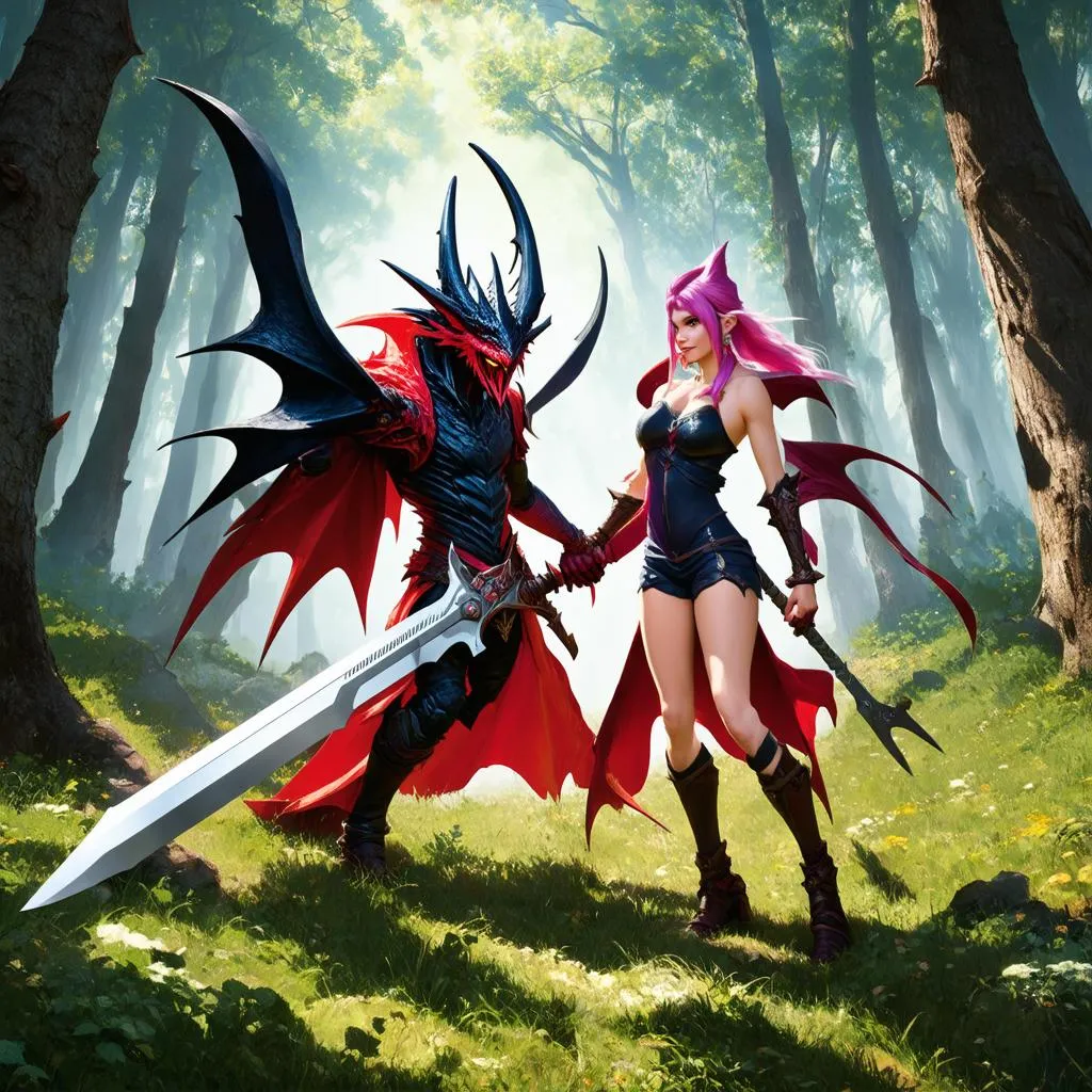 Gwen vs Aatrox: Khi Nữ Quái Sư Đụng Độ Quỷ Kiếm Khổng Lồ