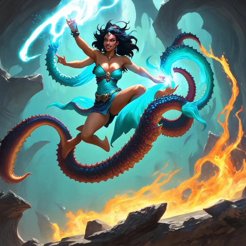 Illaoi sử dụng chiêu Lướt Hồn