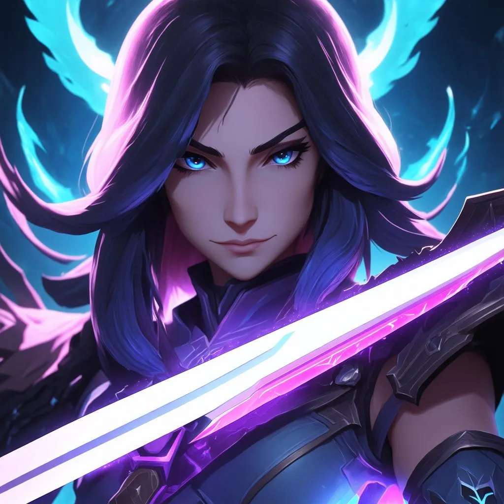 Irelia lol với thanh kiếm phát sáng