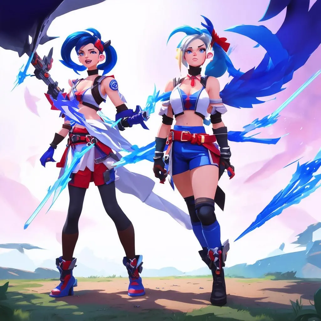 Jinx được Janna bảo vệ trong Đội Hình Xạ Thủ