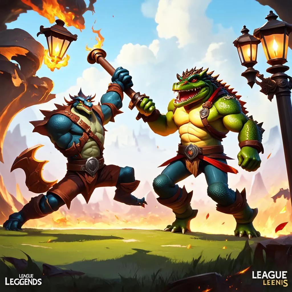 Jax vs Renekton giao tranh