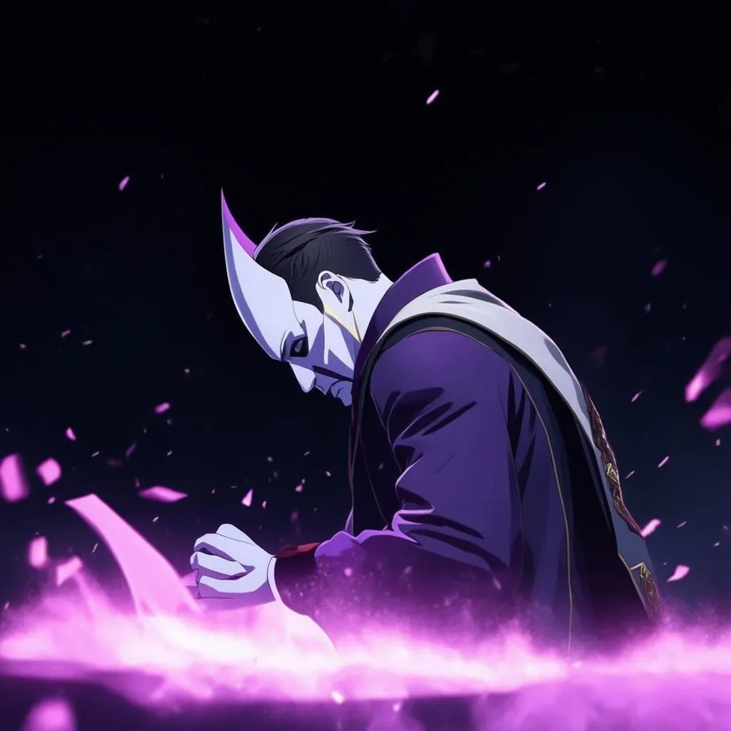 Jhin đang cúi đầu